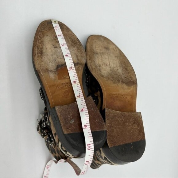 GIVENCHY Studded Leopard Print Buckle Leather Ankle Boot Size 36 - Picture 12 of 13